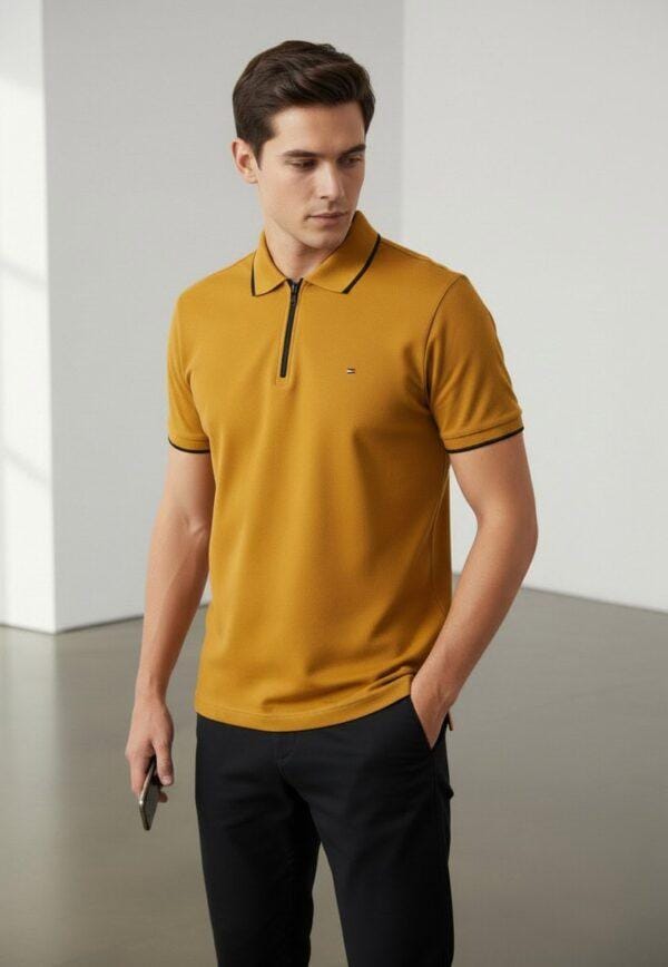 Zorroes Premium Polo T-Shirts – Modern Zip Collar Slim Fit Polo Shirt